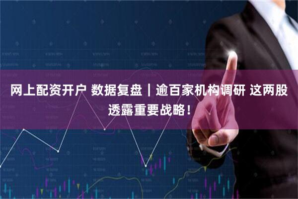 网上配资开户 数据复盘｜逾百家机构调研 这两股透露重要战略！